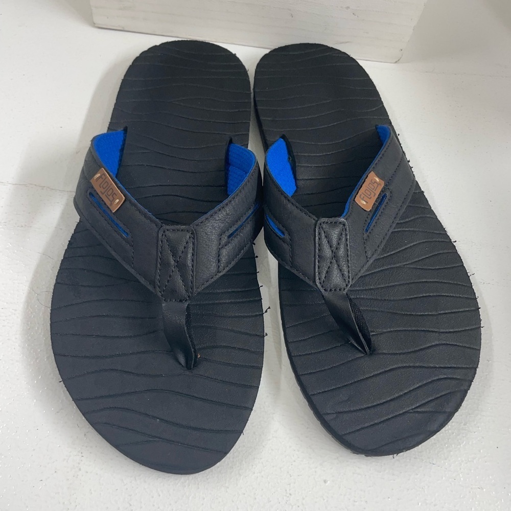 Flojos Men's Black and Blue Flip-Flops